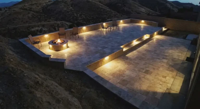 paver patio nighttime in santa clarita, ca